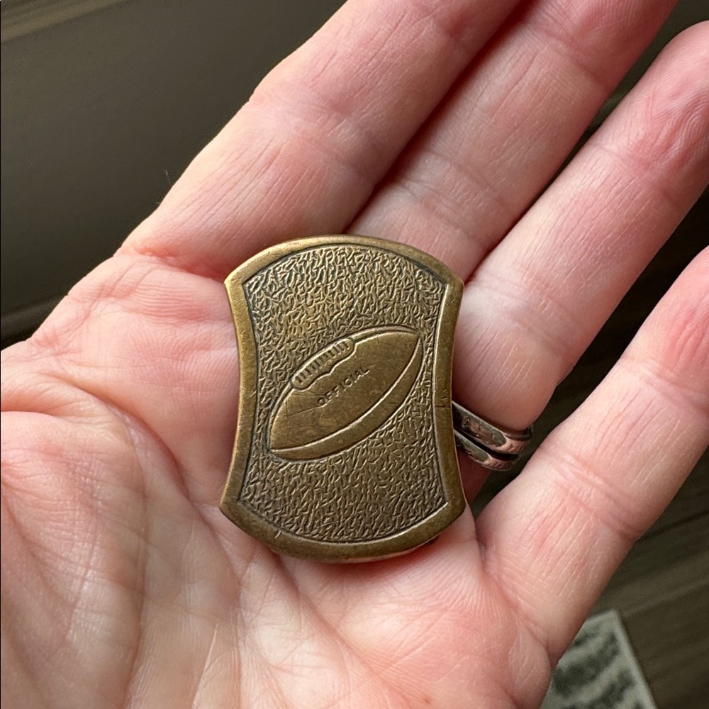 Vintage Football Brass Belt Buckle
